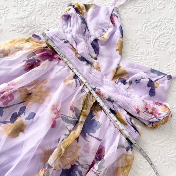 NWOT Lulus Exceptional Dream Lavender Floral Backless Cutout Maxi Dress Medium - Picture 7 of 7